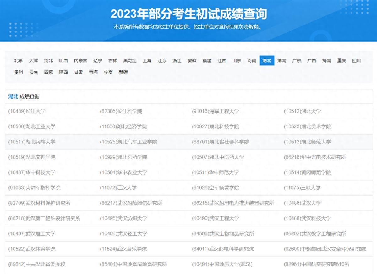 湖北考研分数线什么时候出来，湖北考研初试成绩22日上午9时起发布消息(图1)
